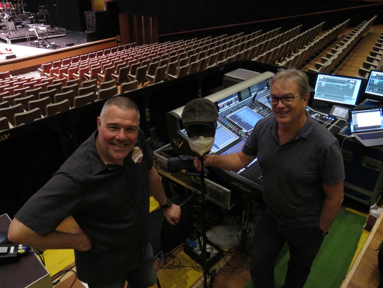 Monitor mixer Seamus Fenton and sound designer Colin Pink