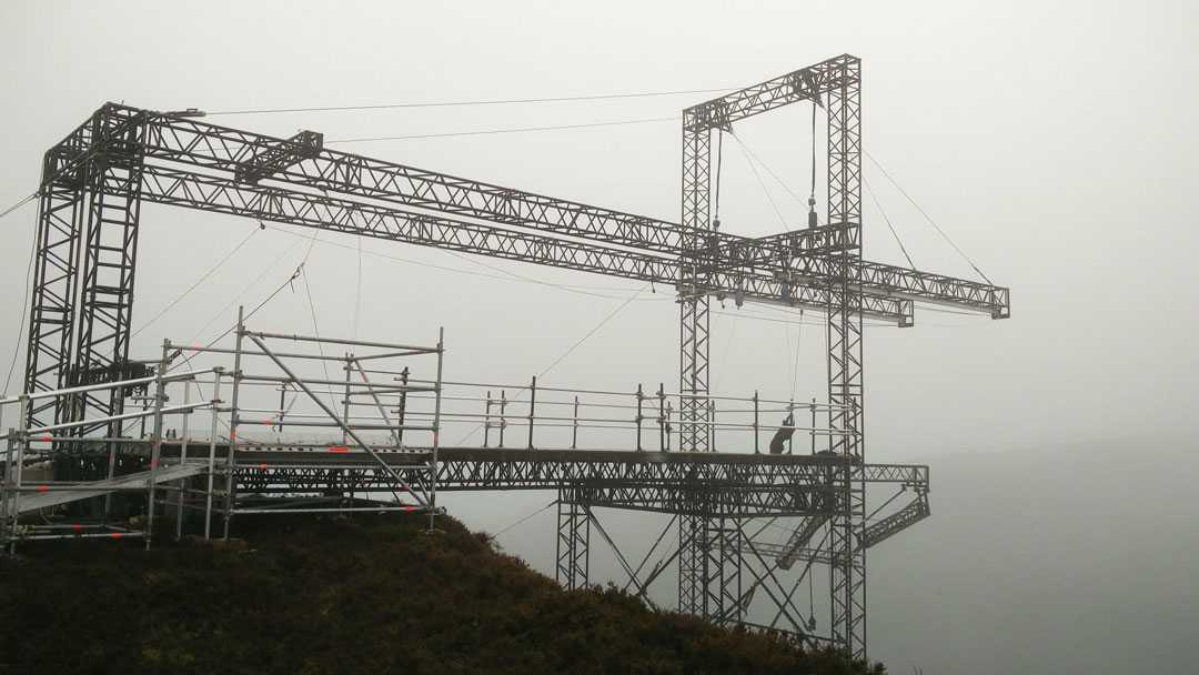 The structure was cantilevered over the edge of a cliff