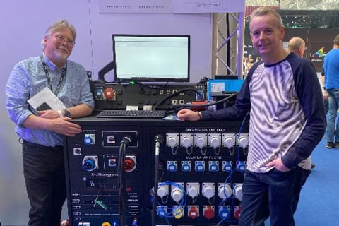 Adlib's Andy Dockerty with Data Strategy's Iain Roche at this year's PLASA Show