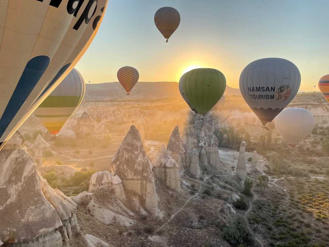 Sky high disco over Cappadocia