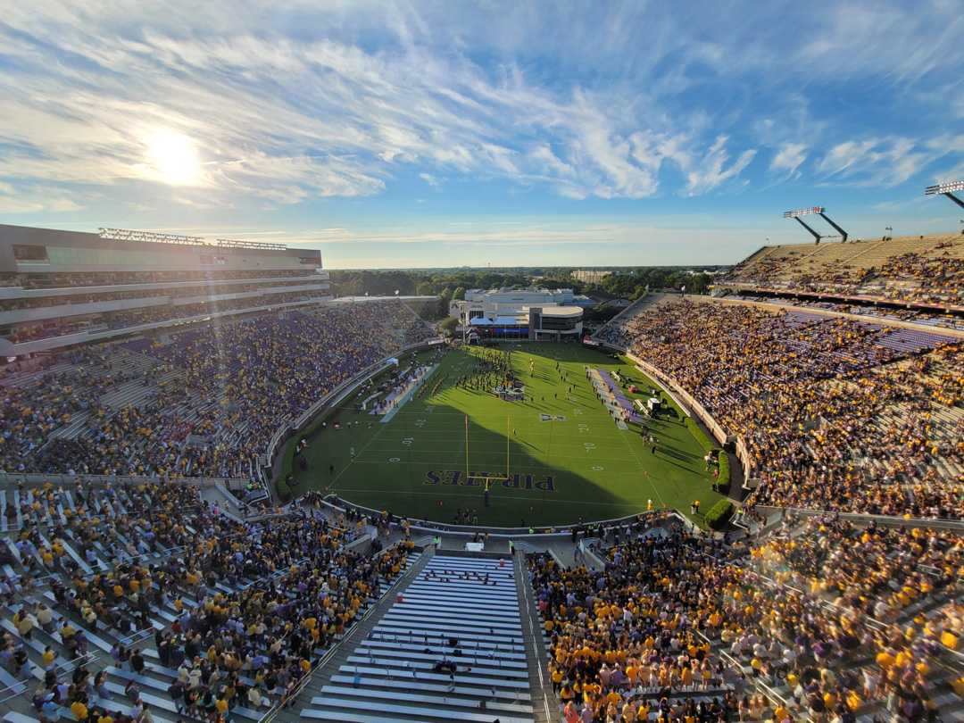 The stadium has a capacity of 50,000, making it the second largest college stadium in North Carolina