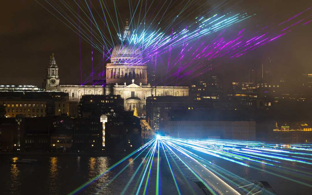 St. Paul’s famous dome was immersed in stunning web of lasers (photo: Andrew Baker)