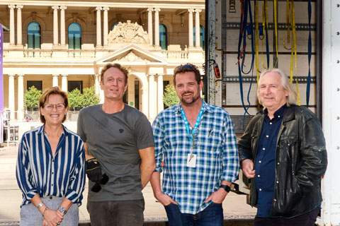 Gill Minervini, festival director, Vivid Sydney; Karl Johnstone, technical project manager, TDC; Brad Gander, project manager, Vivid Sydney; and, Michael Hassett, founder and managing director, TDC (photo: Orlandosydney.co)