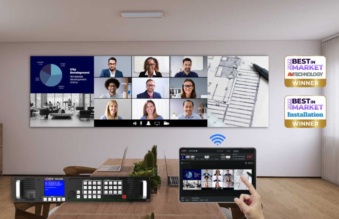 The Calibre One Canvas is designed for multi-screen 4K conference applications The Calibre One Canvas is designed for multi-screen 4K conference applications