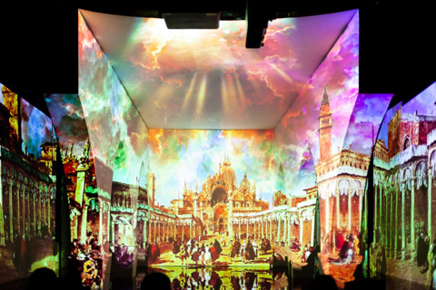 The immersive show involves 12 Panasonic video-projectors plus four Modulo Player media servers