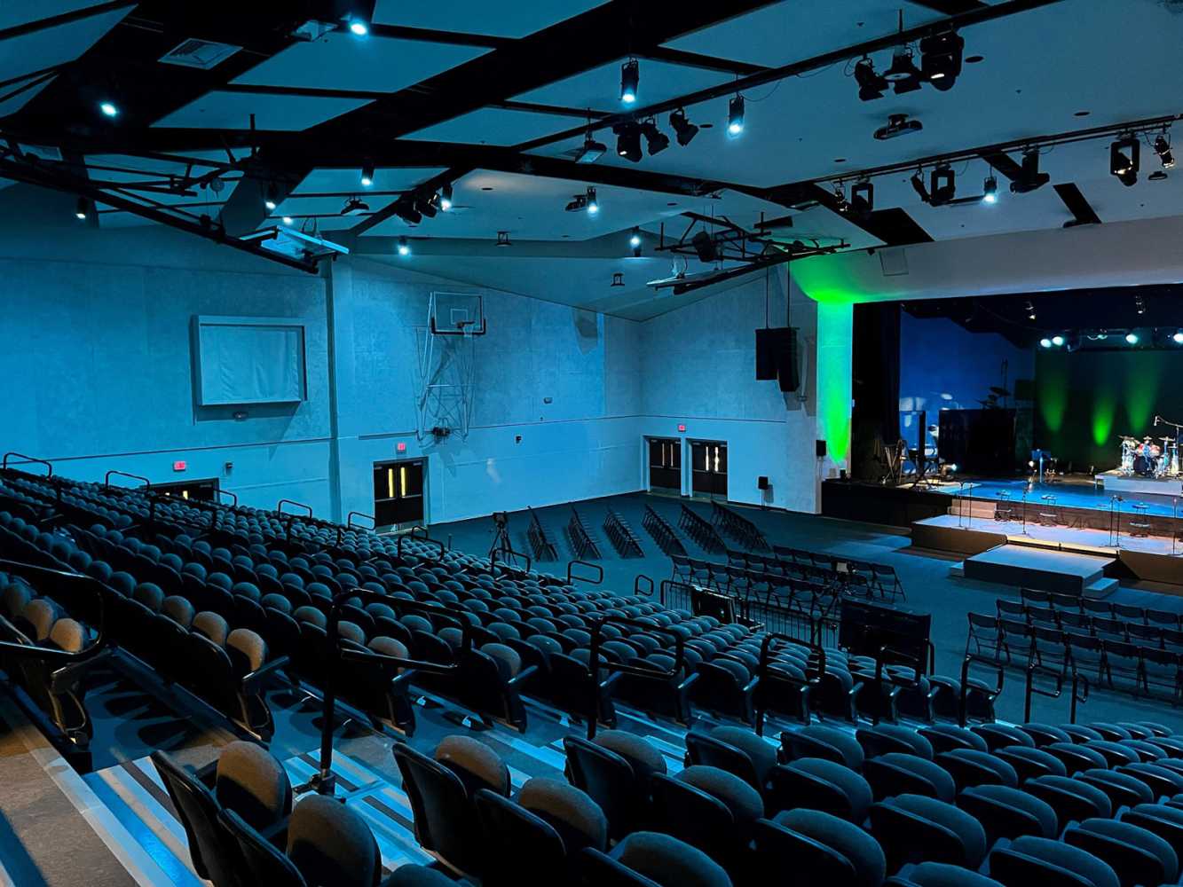The colour system allows the church to complement and colour match what is happening on stage The colour system allows the church to complement and colour match what is happening on stage
