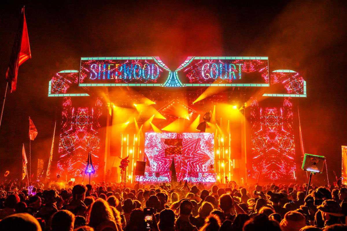 The Sherwood Court stage featured a massive canvas of LED screens The Sherwood Court stage featured a massive canvas of LED screens