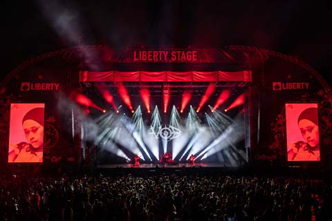 The Liberty Stage featured Robe moving lights provided by rental specialist AV Media Events (photo: Louise Stickland)