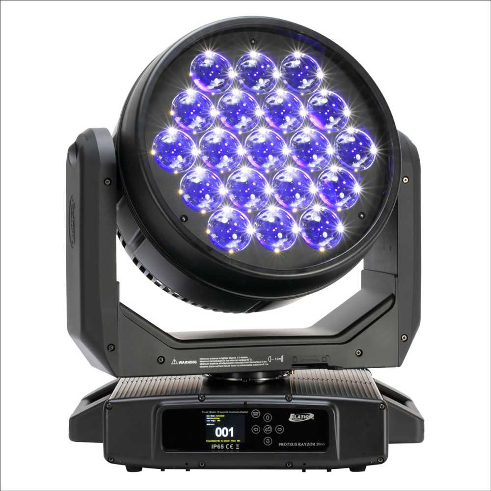 The Proteus Rayzor 1960 is driven by 19 x 60W RGBW LEDs - all independently controllable