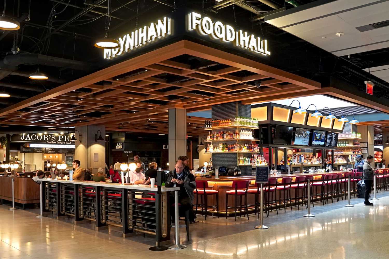 The Bar is a centrepiece of the Hall’s food court