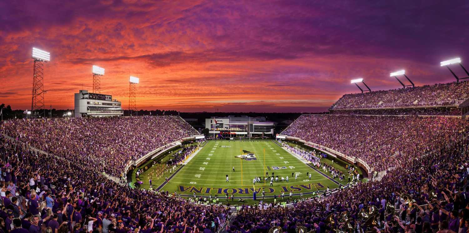 Dowdy-Ficklen stadium has a capacity of 51,000