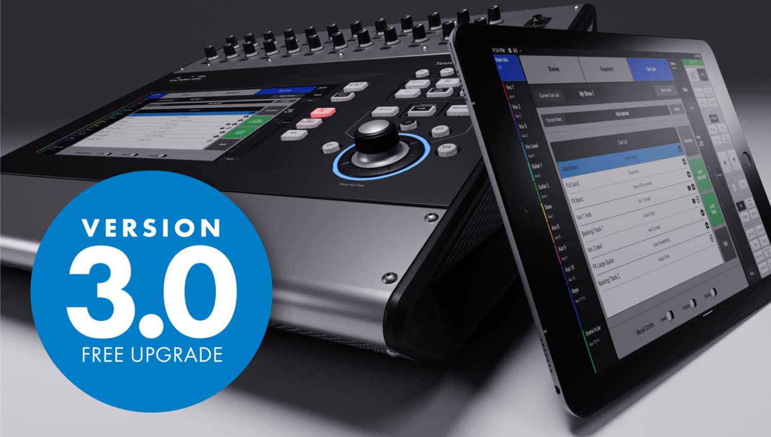 The v3.0 firmware release is also supported by an updated TouchMix Control app