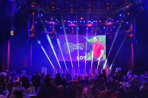 The awards event at The Roundhouse was lit by lighting designer Robert Price