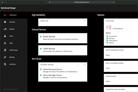 The API provides all the key functionality of Dante Controller