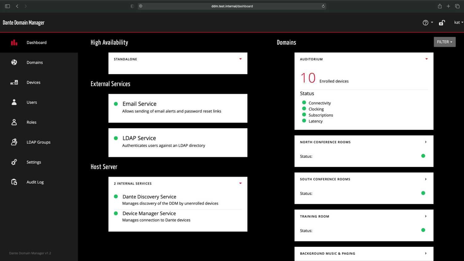 The API provides all the key functionality of Dante Controller