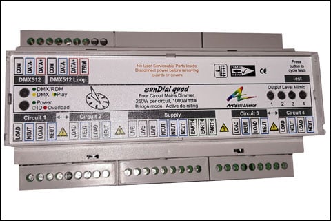 The PLASA Innovation Award winning DMX512/RDM controlled 4-channel sundial quad