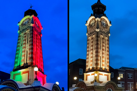 The system had to enhance the architectural beauty of the tower, while incorporating full colour changing for special events