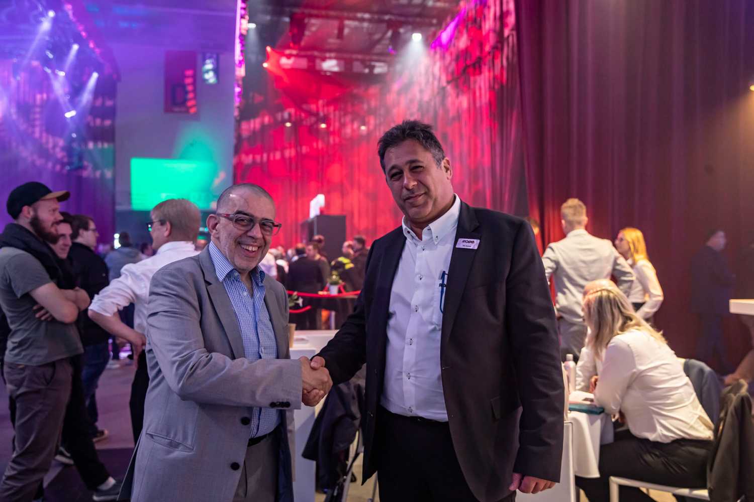 Impact Egypte Solutions’ Jean William (left) with Robe’s Middle East regional sales manager Elie Battah (photo: Louise Stickland)