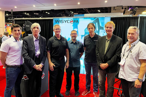 Enrico Ruotolo and Ira Friedland (John B. Anthony Company), John Kowalski (Wisycom), Angelo Fecci (John B. Anthony Company), Massimo Polo, CEO, Wisycom) and John B. Anthony Company’s Tom Jerzak and Rich Nichols