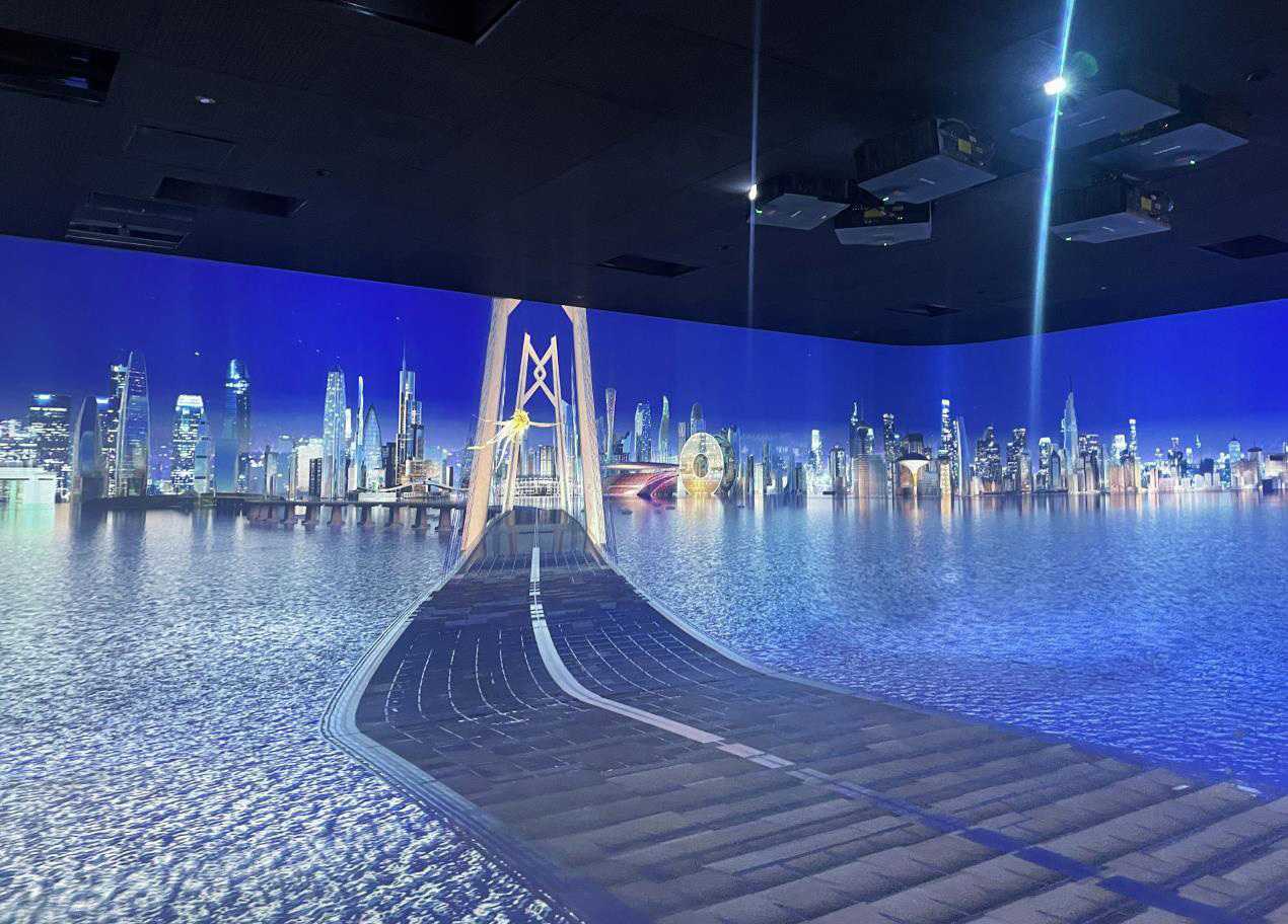 Christie Inspire Series laser projectors light up an immersive exhibit at the Guangdong-Hong Kong-Macao Greater Bay Area Talent Hub (photo: Jianye Display)