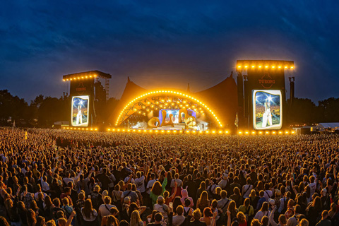 The Orange Stage hosted headliners including Lizzo, Blur, Lil Nas X, and Kendrick Lamar