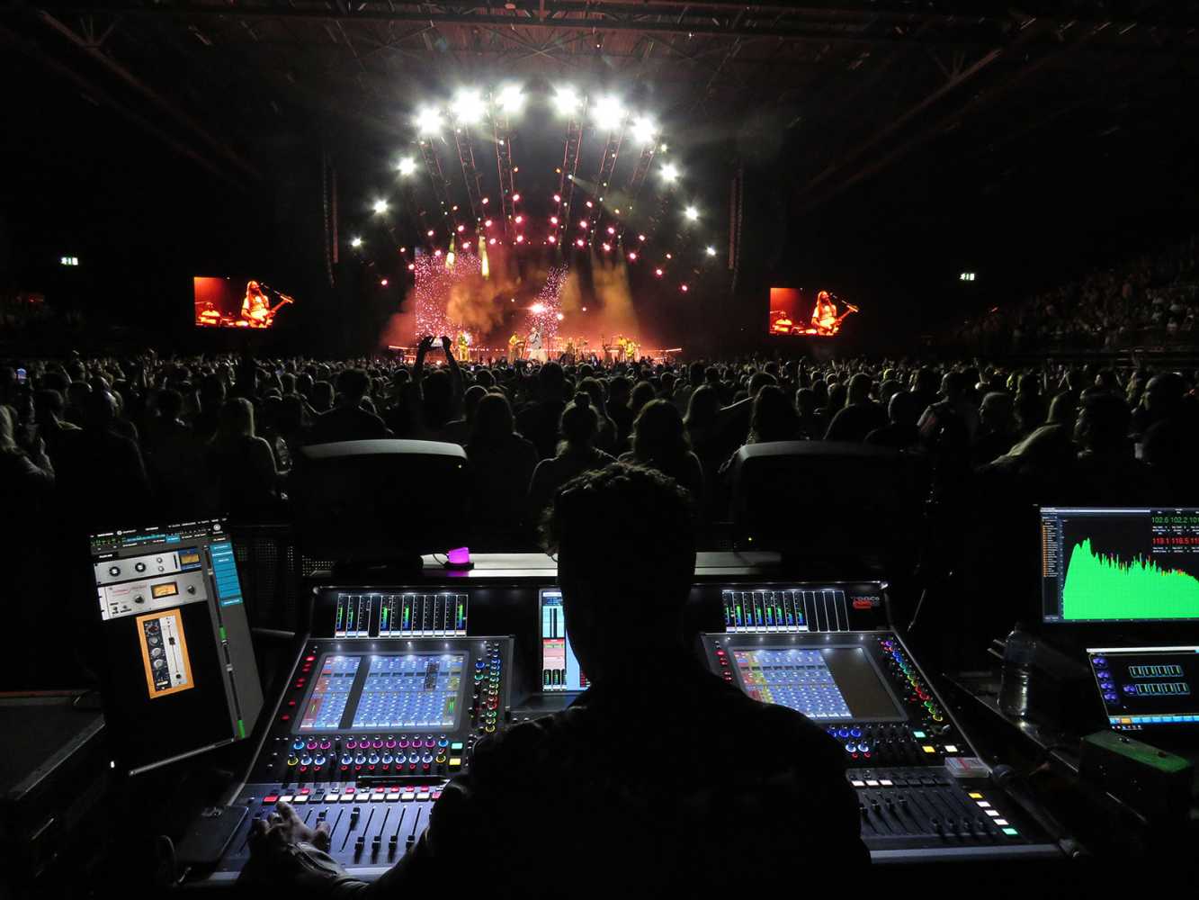 Vincent Casamatta mixing Maroon 5’s FOH sound on tour on a DiGiCo Quantum 5