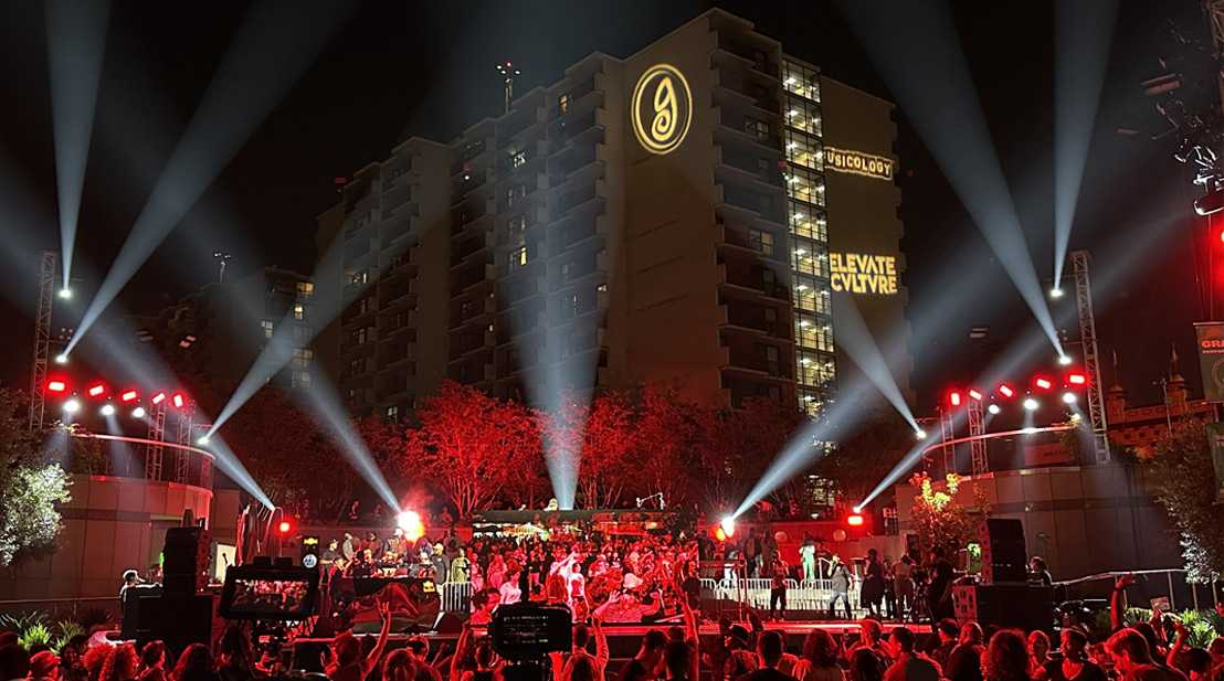 The concerts are hosted in California Plaza Park in Downtown Los Angeles