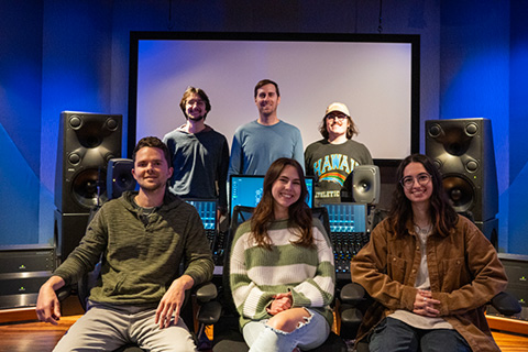 Seated: Eric Daubney, digital content manager; Mary Stewart, sales administration coordinator; and Izzy Akdikmen, product support specialist. Standing: Andrew Eggleston, shipping specialist; David Agoglia, service manager; Ben Morris, service associate.