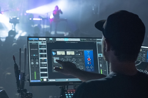 Cooper Davis is controlling both the FOH and monitor setup for the tour