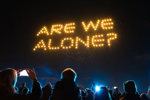 The ticketed event saw over 7,500 people gather to see the drone show