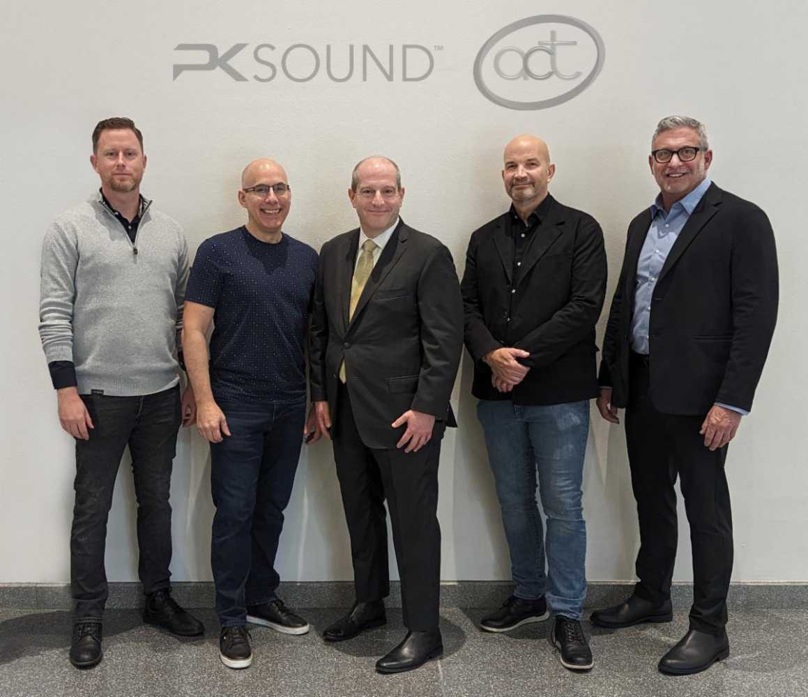 James Oliver, CSO, PK Sound; Jeremy Bridge, CEO, PK Sound with ACT Entertainment’s Ben Saltzman, David Johnson and Ralph Mastrangelo James Oliver, CSO, PK Sound; Jeremy Bridge, CEO, PK Sound with ACT Entertainment’s Ben Saltzman, David Johnson and Ralph Mastrangelo