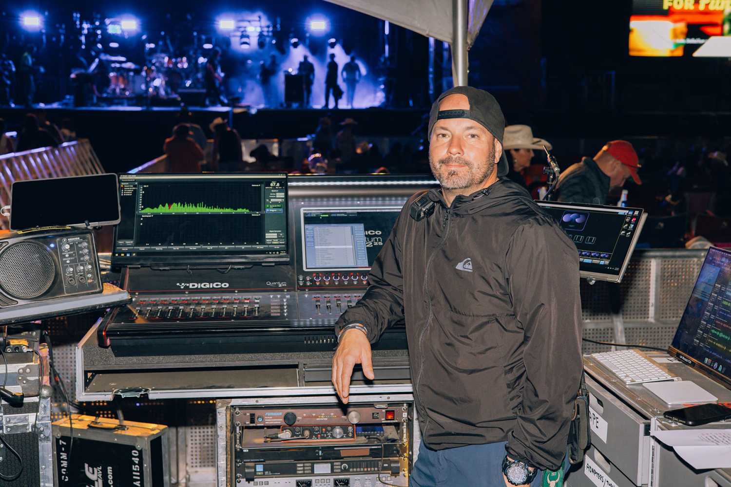 FOH engineer Graig Clinton with the tour’s house Quantum225 desk