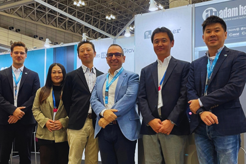 Glenn Lin (Adam Hall Group), Akihiko Sato (H.ito & Co), Alessio Foti (Adam Hall Group), Toshiyuki Hirashima (of H.ito & Co), Asuka Yamano (H.ito & Co) and Richard Deffner (Adam Hall Group)